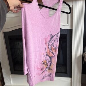 Salt Life Pink Graphic Tank Top Racer Back